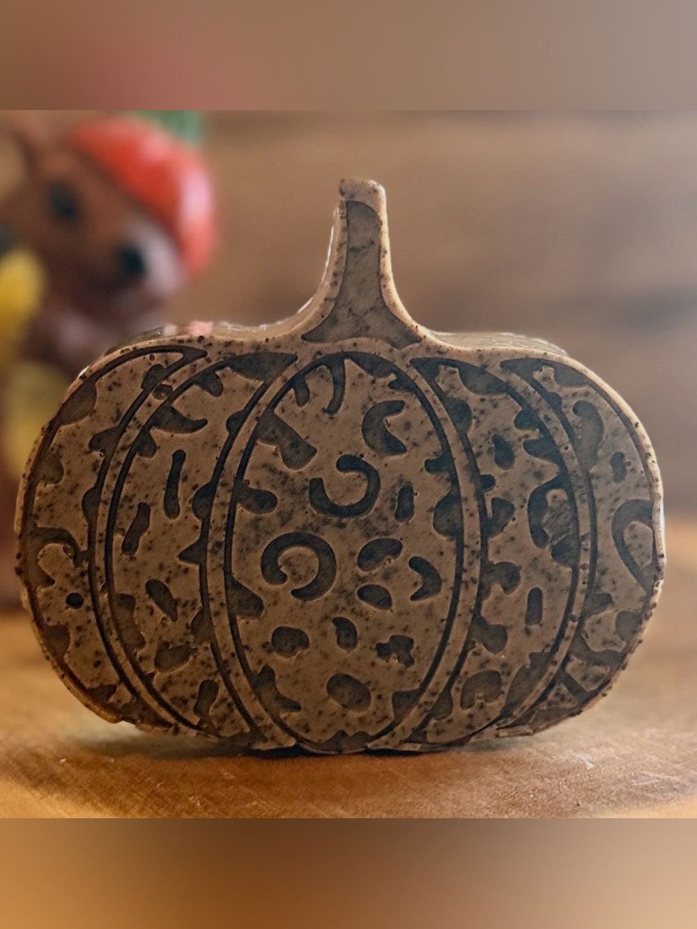Hand Crafted Pumpkin Spice with Coffee Grounds ~ Decorative Soap